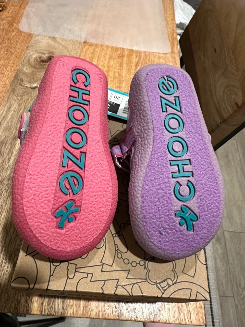 Chooze Toddler Size 5 Mary Jane Shoes - Pink and Purple